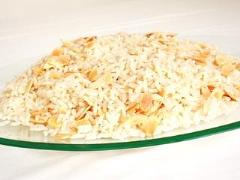 Arroz com amêndoas e champagne